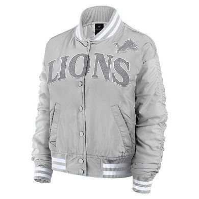 Women's Fanatics Gray Detroit Lions Elements Wave Full-Snap Jacket