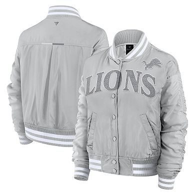 Women's Fanatics Gray Detroit Lions Elements Wave Full-Snap Jacket