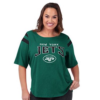 Women's G-III 4Her by Carl Banks Green New York Jets Plus Size Linebacker T-Shirt