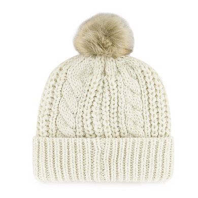 Women's '47 Cream Cleveland Browns Meeko Cuffed Knit Hat with Pom