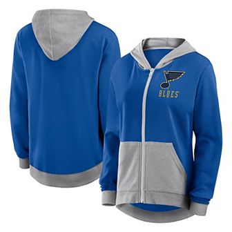 Women's Blue St. Louis Blues Hit It French Terry Full-Zip Hoodie