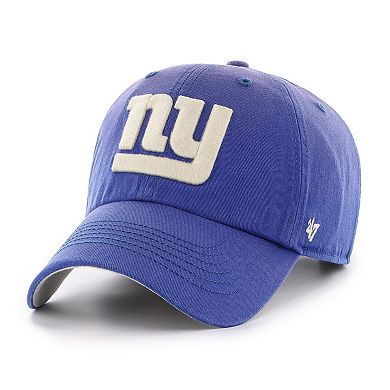 Men's '47 Royal New York Giants Dusted Relaxed Clean Up Adjustable Hat
