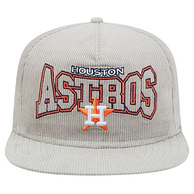 Men's New Era Gray Houston Astros Corduroy Golfer Snapback Hat