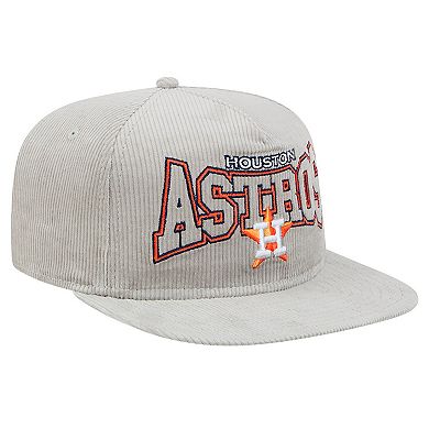 Men's New Era Gray Houston Astros Corduroy Golfer Snapback Hat