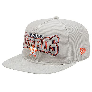 Men's New Era Gray Houston Astros Corduroy Golfer Snapback Hat