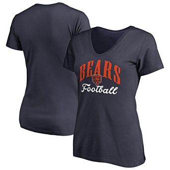 Women's Navy Chicago Bears Victory Script V-Neck T-Shirt