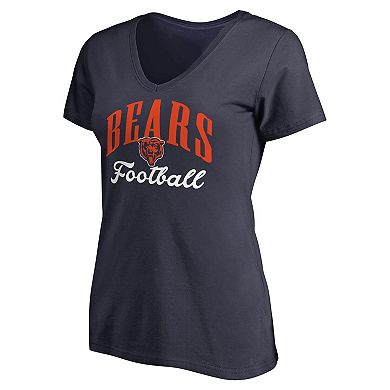 Women's Navy Chicago Bears Victory Script V-Neck T-Shirt
