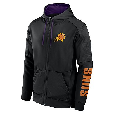 Men's Fanatics Black Phoenix Suns Baller Defender Performance Full-Zip Hoodie