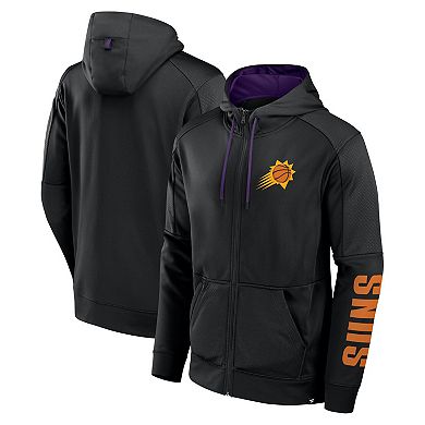 Men's Fanatics Black Phoenix Suns Baller Defender Performance Full-Zip Hoodie
