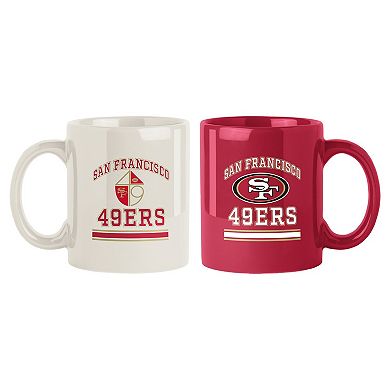 San Francisco 49ers 2-Pack 15oz. Checkered Wordmark Mug Set