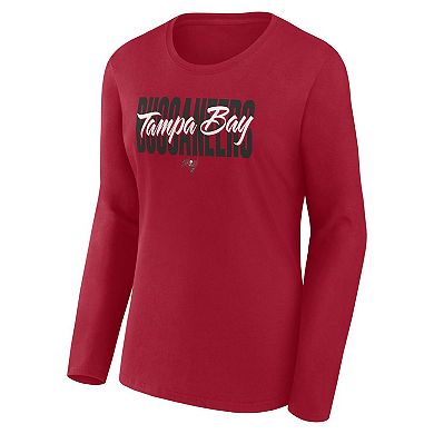 Women's Red Tampa Bay Buccaneers Grip Long Sleeve T-Shirt