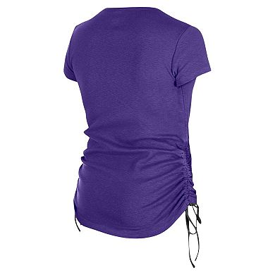 Women's New Era Purple Baltimore Ravens Ruched Side T-Shirt