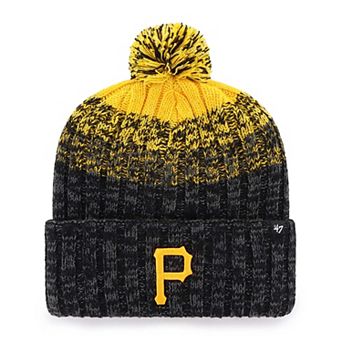 Men's '47 Black Pittsburgh Pirates Cascade Cuffed Knit Hat with Pom