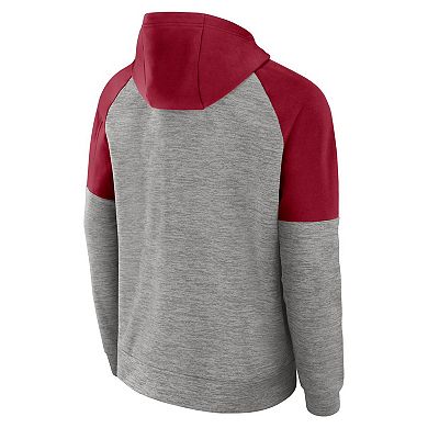 Men's Nike Heather Gray Alabama Crimson Tide Fitness Raglan Performance Full-Zip Hoodie