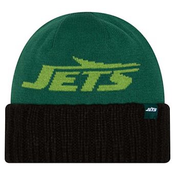 Men's New Era Green New York Jets Oversize Cuffed Knit Hat