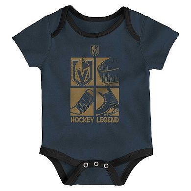 Newborn & Infant Vegas Golden Knights Legend Three-Piece Bodysuit Set