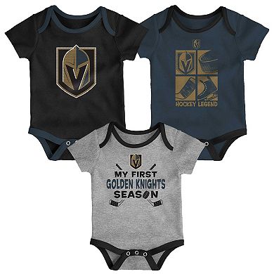Newborn & Infant Vegas Golden Knights Legend Three-Piece Bodysuit Set
