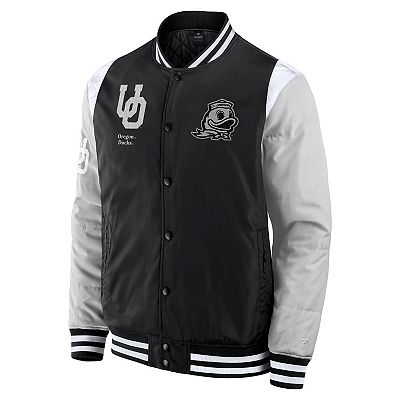 Men s Fanatics Black Oregon Ducks Elements Elite Full Snap Jacket