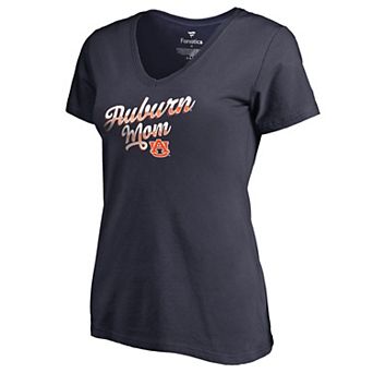 Women's Navy Auburn Tigers Team Mom V-Neck T-Shirt