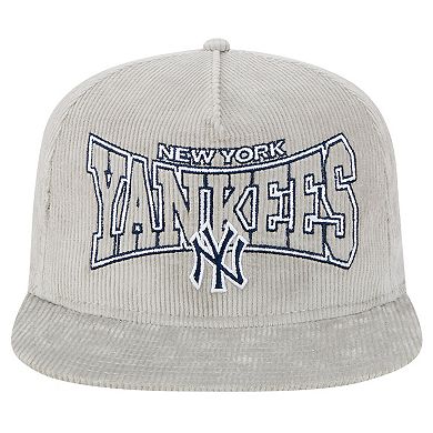 Men's New Era Gray New York Yankees Corduroy Golfer Snapback Hat