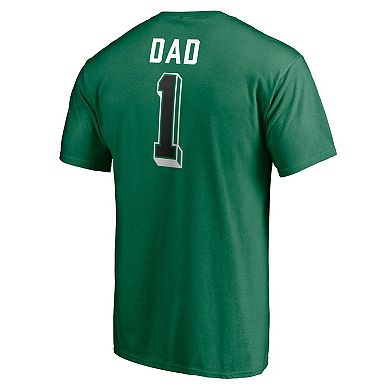 Men's Green Dallas Stars Number One Dad Logo T-Shirt