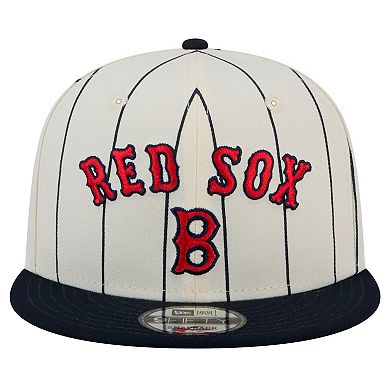 Men's New Era White Boston Red Sox Jersey Pinstripe 9FIFTY Snapback Hat