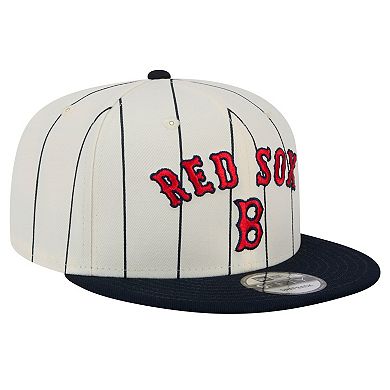 Men's New Era White Boston Red Sox Jersey Pinstripe 9FIFTY Snapback Hat