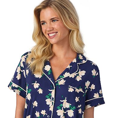 Women's Draper James Cozy Short Sleeve Notch Pajama Top & Pajama Bottoms Set