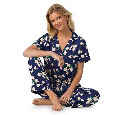 Women's Draper James Cozy Short Sleeve Notch Pajama Top & Pajama Bottoms Set