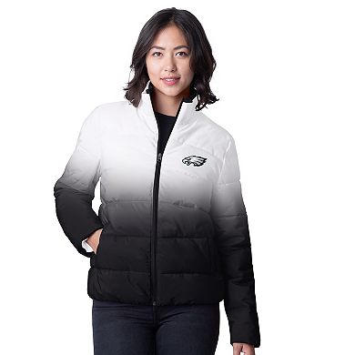 Women's G-III 4Her by Carl Banks Black Philadelphia Eagles Overtime Ombre Full-Zip Puffer Jacket