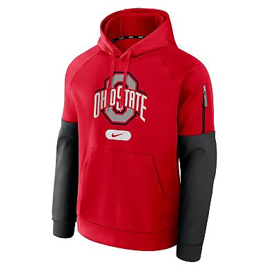 Men's Nike Scarlet Ohio State Buckeyes Fitness Performance Pullover Hoodie