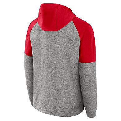Men's Nike Heather Gray Georgia Bulldogs Fitness Raglan��Performance Full-Zip Hoodie