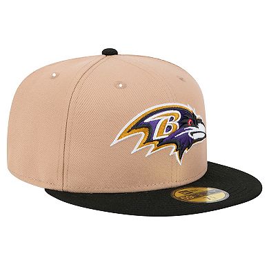 Men's New Era Tan Baltimore Ravens Logo Main 59FIFTY Fitted Hat