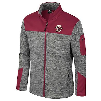 Men's Colosseum Gray/Maroon Boston College Eagles Guard Full-Zip Jacket