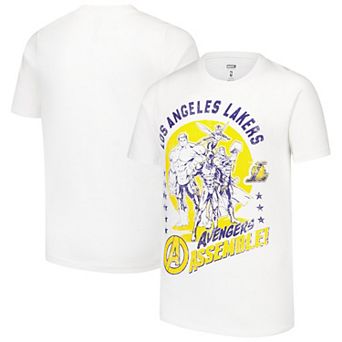 Youth White Los Angeles Lakers NBA x Marvel Avengers Squad T-Shirt
