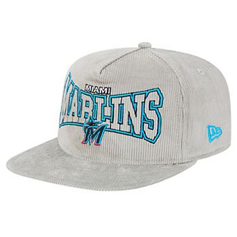Men's New Era Gray Miami Marlins Corduroy Golfer Snapback Hat