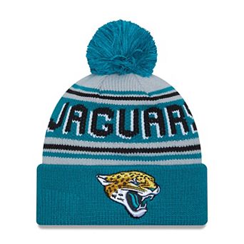 Men's New Era Teal Jacksonville Jaguars Main Cuffed Knit Hat with Pom