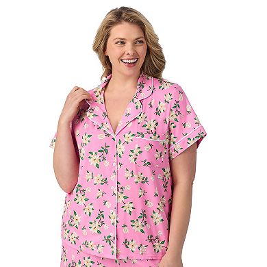 Plus Size Draper James Cozy Short Sleeve Notch Pajama Top & Pajama Shorts Set