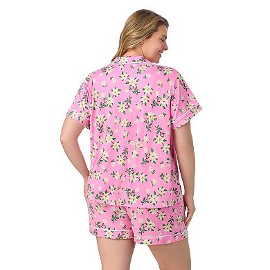 Plus Size Draper James Cozy Short Sleeve Notch Pajama Top & Pajama Shorts Set