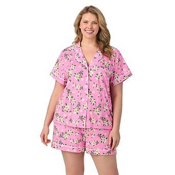 Plus Size Draper James Cozy Short Sleeve Notch Pajama Top & Pajama Shorts Set