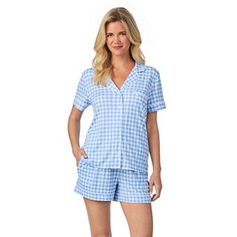 Women's Draper James 2 pc Cozy Short Sleeve Notch Pajama Top & Pajama Shorts Set