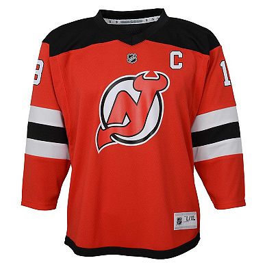 Youth Nico Hischier Red New Jersey Devils Captain Patch Home Replica Player Jersey