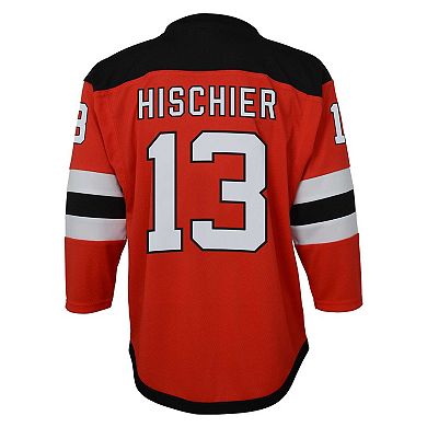 Youth Nico Hischier Red New Jersey Devils Captain Patch Home Replica Player Jersey