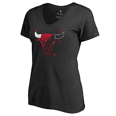 Women's Black Chicago Bulls X-Ray Slim Fit V-Neck T-Shirt