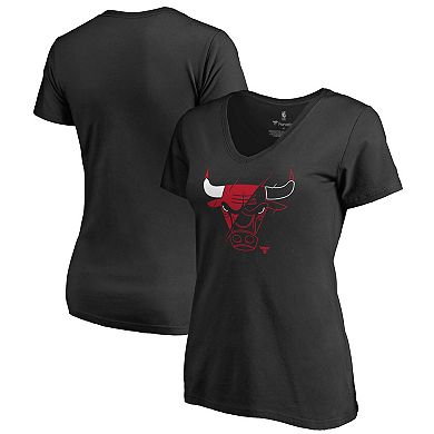Women's Black Chicago Bulls X-Ray Slim Fit V-Neck T-Shirt