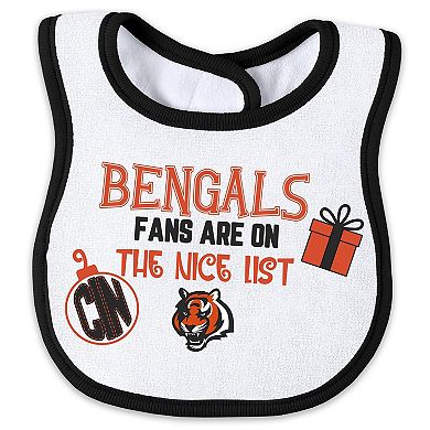 Newborn & Infant WEAR by Erin Andrews Cincinnati Bengals Allover Print Full-Zip Sleeper & Bib Set
