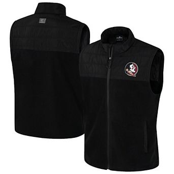 Men's Colosseum Black Florida State Seminoles Block The Sun Full-Zip Vest
