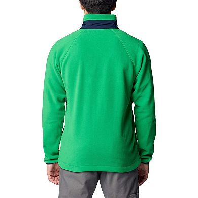 Men's Columbia Green Notre Dame Fighting Irish Flanker IV Fleece Raglan Full-Zip Jacket