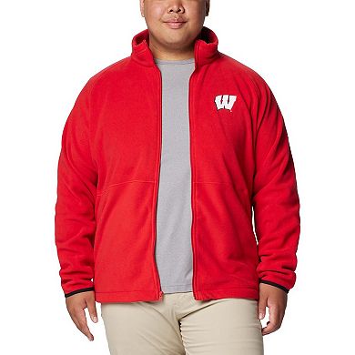 Men's Columbia Red Wisconsin Badgers Flanker IV Fleece Raglan Full-Zip Jacket