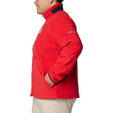 Men's Columbia Red Wisconsin Badgers Flanker IV Fleece Raglan Full-Zip Jacket